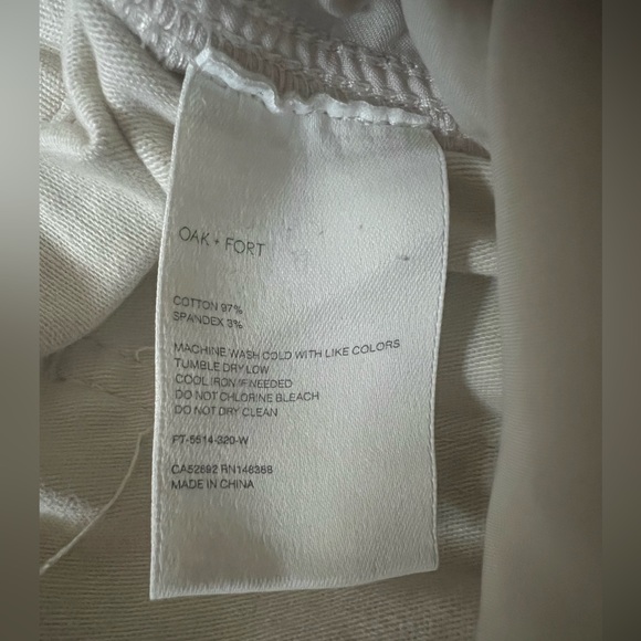 Oak + Fort Cotton Cargo Pants Cream Size Medium - Picture 10 of 10